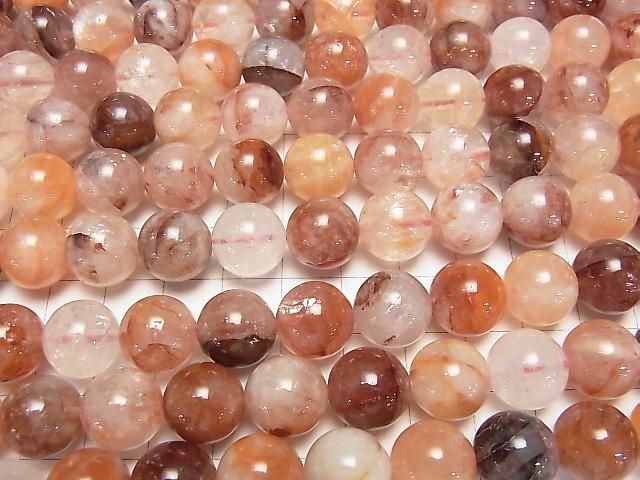 [Video] Red Hematoid Quartz Round 12mm half or 1strand beads (aprx.15inch/36cm)