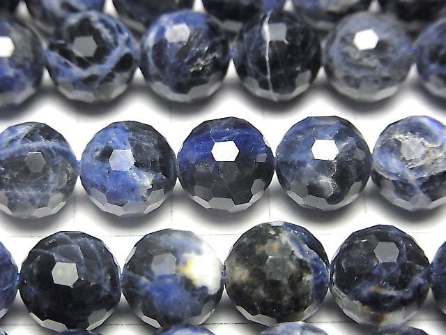 [Video] High Quality!  Sodalite AA++ 128Faceted Round 10mm half or 1strand beads (aprx.14inch/35cm)