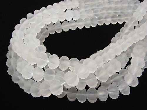 Frosted Crystal Quartz AAA Pumpkin Shape 12x12x8mm half or 1strand (aprx.15inch/37cm)