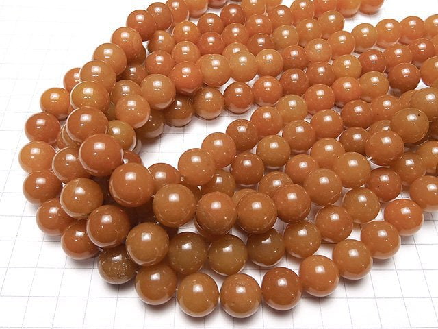 [Video] Orange Aventurine Round 14 mm half or 1 strand beads (aprx.15 inch / 37 cm)