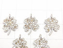 Diamond Clover Charm 11x10x1.5 Silver925 (Rhodium Plated) 1pc!