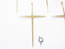 Diamond Cross Charm 56 x 35 x 2 Silver 925 (18 KGP) 1 pc