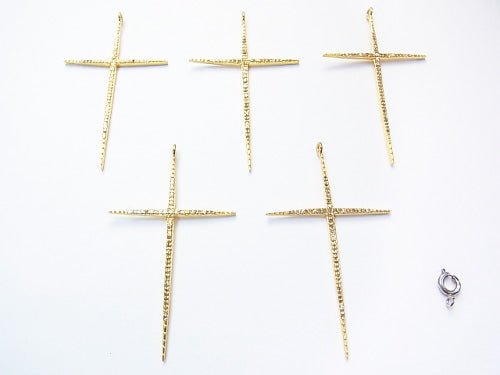Diamond Cross Charm 56 x 35 x 2 Silver 925 (18 KGP) 1 pc