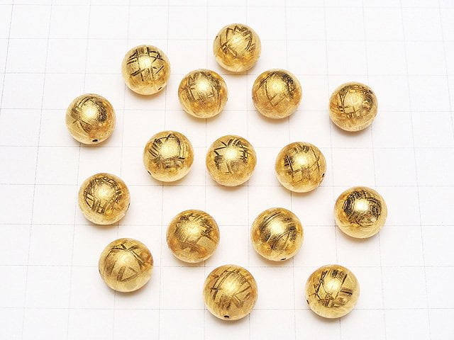 [Video] Meteorite (Muonionalusta) Round 12mm Yellow Gold 1pc