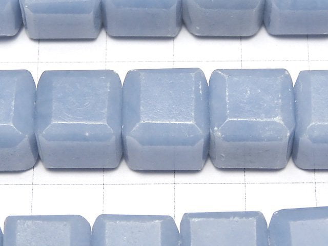 Angelite AA++ Cube Shape 12x12x12mm half or 1strand beads (aprx.15inch/38cm)