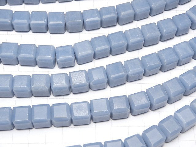 Angelite AA++ Cube Shape 12x12x12mm half or 1strand beads (aprx.15inch/38cm)