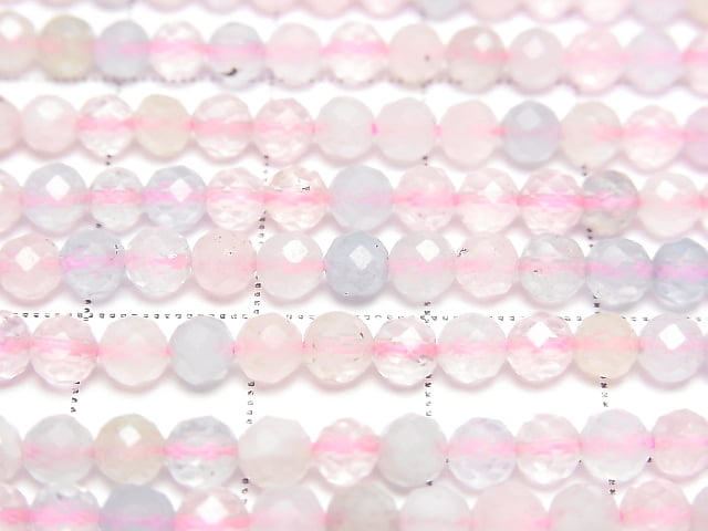 [Video] High Quality! Beryl mix AA++ Faceted Round 4mm 1strand beads (aprx.15inch/37cm)