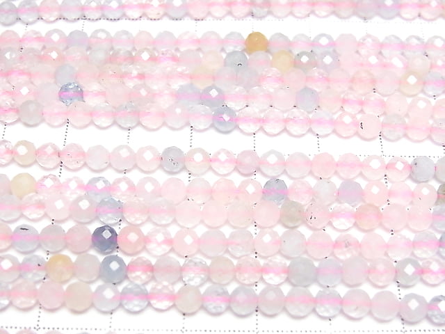 [Video] High Quality! Beryl mix AA++ Faceted Round 4mm 1strand beads (aprx.15inch/37cm)