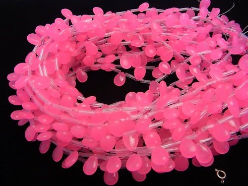 1strand $6.79! Pink Jade Pear shape 12x8x4mm 1strand beads (aprx.15inch / 38cm)