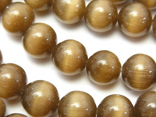 1strand $3.79! Dark brown color Cat's Eye (Glass) Round 10mm 1strand (aprx.14inch / 34cm)