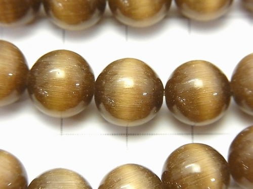 1strand $3.79! Dark brown color Cat's Eye (Glass) Round 10mm 1strand (aprx.14inch / 34cm)