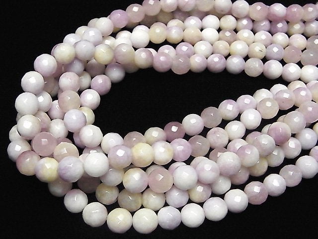 1strand $7.79! Purple & Yellow Jade 64Faceted Round 8mm 1strand beads (aprx.15inch / 38cm)