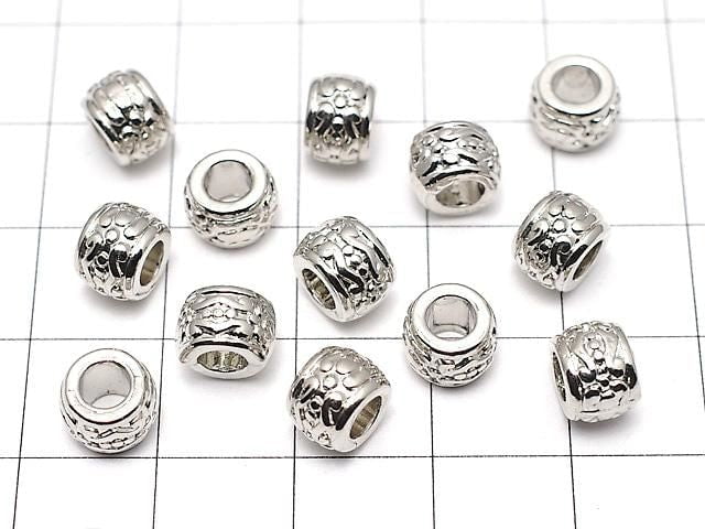 Metal parts Rondelle 7x7x5mm Silver color 5pcs