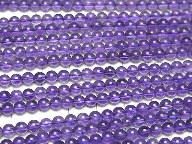 [Video] High quality Amethyst AAA Round 4.5mm 1strand beads (aprx.15inch/36cm)