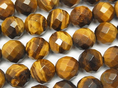 Faceted Round, Tiger's Eye Gemstone Beads