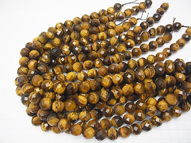 Yellow Tiger's Eye AA++ 64Faceted Round 12mm half or 1strand beads (aprx.15inch/36cm)