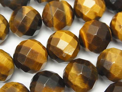 Faceted Round, Tiger's Eye Gemstone Beads