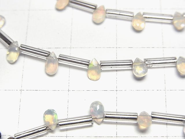 [Video] High Quality Ethiopia Opal AAA Pear shape Faceted 5x3mm 1strand beads (aprx.4inch / 9cm)