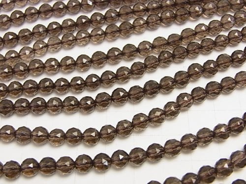 [Video] High Quality!  Smoky Quartz AAA Triangle Faceted Round 6mm  half or 1strand beads (aprx.15inch/38cm)