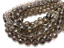 [Video] Smoky Quartz AAA Triangle Faceted Round 14mm  half or 1strand beads (aprx.14inch/35cm)