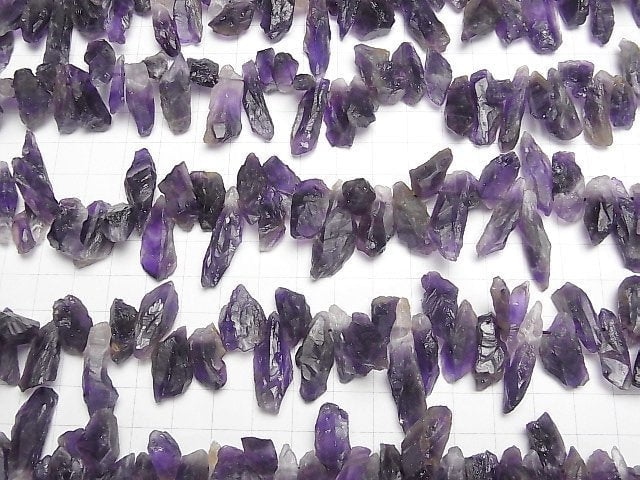 [Video]Amethyst AA++ Rough Rock Nugget Top Side Drilled Hole 1strand beads (aprx.15inch/38cm)