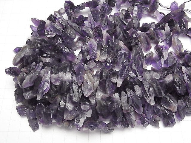 [Video]Amethyst AA++ Rough Rock Nugget Top Side Drilled Hole 1strand beads (aprx.15inch/38cm)