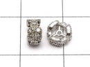 Metal Parts Rondelle 6 x 6 x 3 mm Silver Color (with CZ) 2 pcs $2.79!