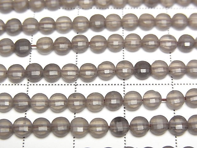 [Video] High Quality! Black Ice Obsidian AAA Faceted Coin 4x4x2mm 1strand beads (aprx.15inch / 38cm)