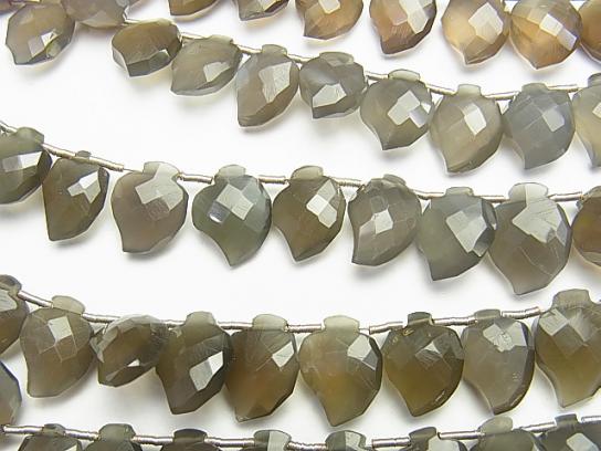 High Quality Gray Moonstone AAA Leaf Shape half or 1strand beads (aprx.8inch / 20 cm)