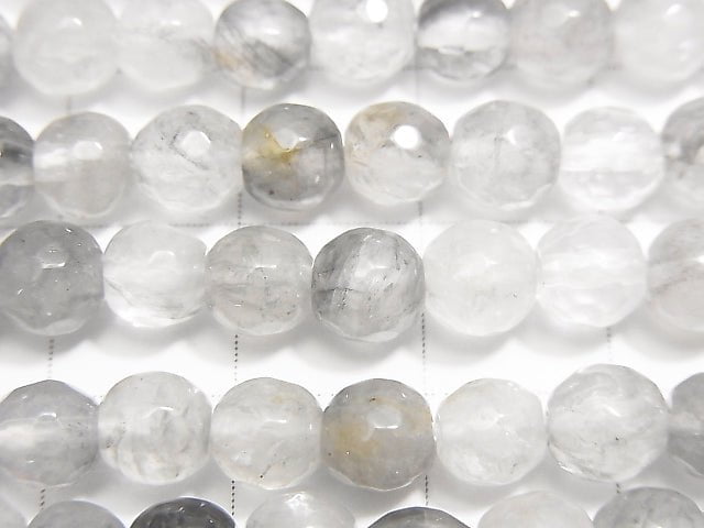 [Video] 1strand $9.79! Gray Quartz AA 128 Faceted Round 6 mm 1strand beads (aprx.15 inch / 38 cm)