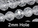 Cracked Crystal, Faceted Round Gemstone Beads