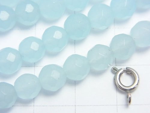 1strand $6.79! Light Blue Jade 64 Faceted Round 6mm 1strand beads (aprx.15inch / 36cm)