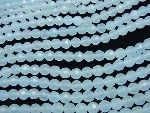 1strand $6.79! Light Blue Jade 64 Faceted Round 6mm 1strand beads (aprx.15inch / 36cm)