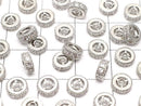Metal Parts Rondelle 6 x 6 x 3 mm Silver Color (with CZ) 3pcs $3.79!