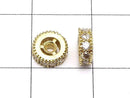 Metal Rondelle 6x6x2.5mm Gold (with CZ) 3pcs