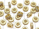 Metal Rondelle 6x6x2.5mm Gold (with CZ) 3pcs