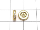 Metal parts Rondelle 8x8x2.5mm Gold color (with CZ) 2pcs