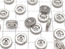 Metal Parts Rondelle 10 x 10 x 3 mm Silver Color (with CZ) 2 pcs $4.79!
