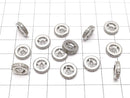 Metal Parts Rondelle 10 x 10 x 3 mm Silver Color (with CZ) 2 pcs $4.79!