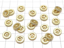 Metal parts Rondelle 10x10x3mm Gold color (with CZ) 2pcs