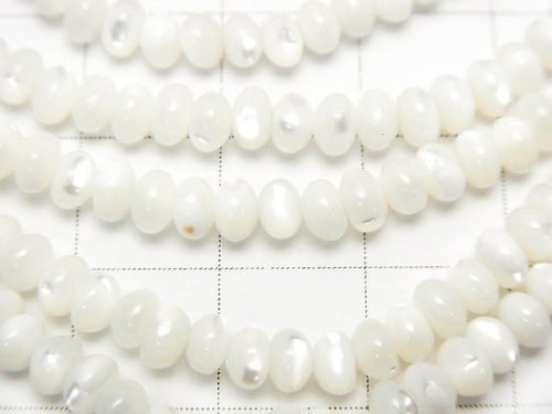 [Video] Mother of Pearl MOP White Roundel 4x4x3mm 1strand beads (aprx.15inch/38cm)