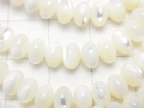 [Video] Mother of Pearl MOP Roundel 6x6x4mm White 1strand beads (aprx.15inch / 38cm)