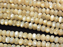 Mother of Pearl MOP Beige Rondelle 4x4x3mm 1-strand beads (approx. 15 inches/38 cm)