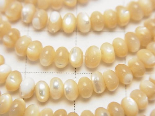 Mother of Pearl MOP Beige Roundel 4x4x3mm 1strand beads (aprx.15inch/38cm)