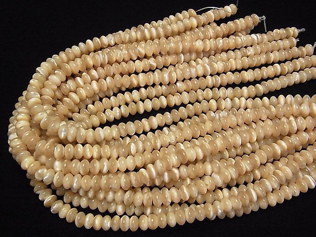 Mother of Pearl MOP Beige Roundel 8x8x5mm 1strand (aprx.15inch/38cm)