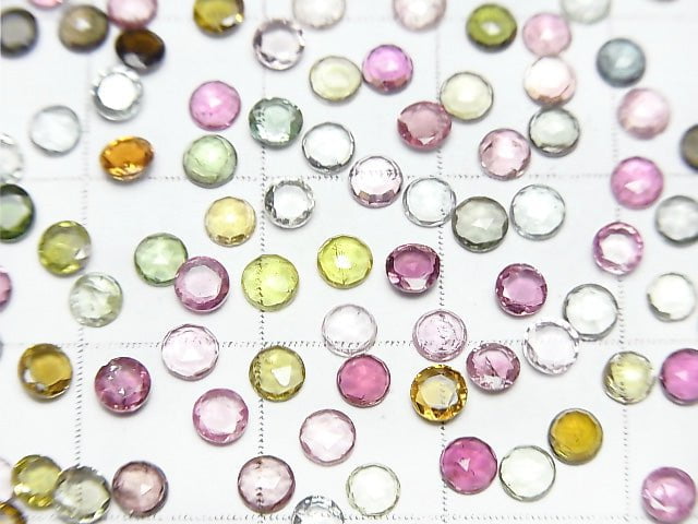 High Quality Multicolor Tourmaline AAA- Round Rose Cut 3x3mm 10pcs $7.79!