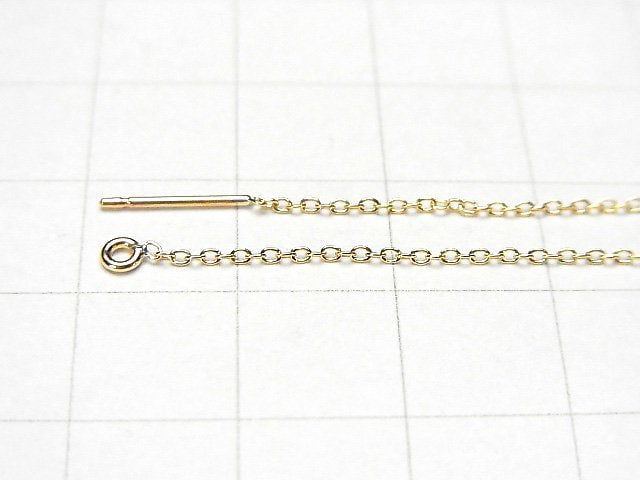 14KGF American Threader Earrings Cable Azuki 1pair