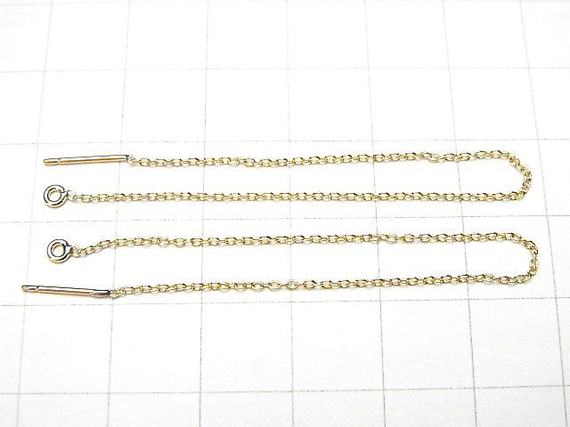 14KGF American Threader Earrings Cable Azuki 1pair