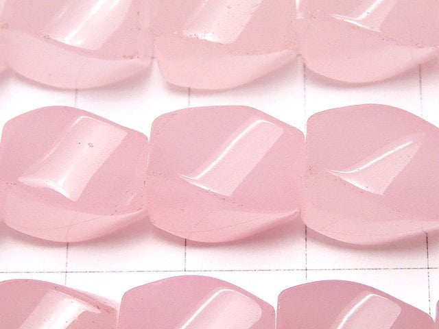 1strand $8.79! Light Pink Jade 4 Faceted Twist Faceted Rice 12 x 9 x 9 mm 1strand beads (aprx.15 inch / 38 cm)