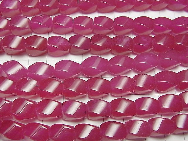 1strand $8.79! Wine Red Jade 4 Faceted Twist Faceted Rice 12 x 9 x 9 mm 1 strand beads (aprx.15 inch / 36 cm)